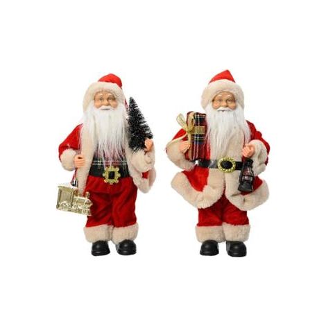 BABBO NATALE H30CM CON TRENO / LANTERNA