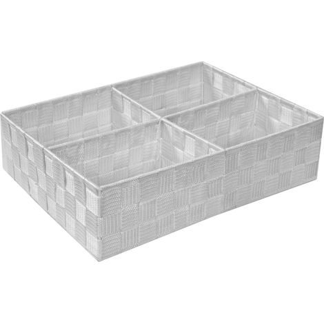 Cassetto poliestere bianco 4 scomparti cm 37x27h10 (1/2)