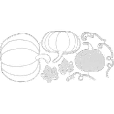 Matrices de Découpe pour Cadres Photo en Acier au Carbone, Outil Artisanal Robuste pour Scrapbooking DIY Motif Citrouille Argenté, pour Loisirs Créatifs (1/5)