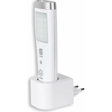 Lampe de poche à induction d'urgence Lampe Torche à Détecteur de Présence Angle Détection 60° 15 LED Rechargeable Batterie Blanc (1/4)