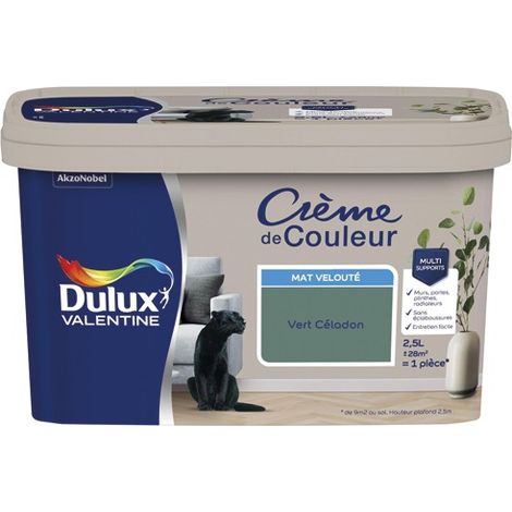Valentine Crema de Color Mate 2.5l Verde Celadón - Dulux Valentine