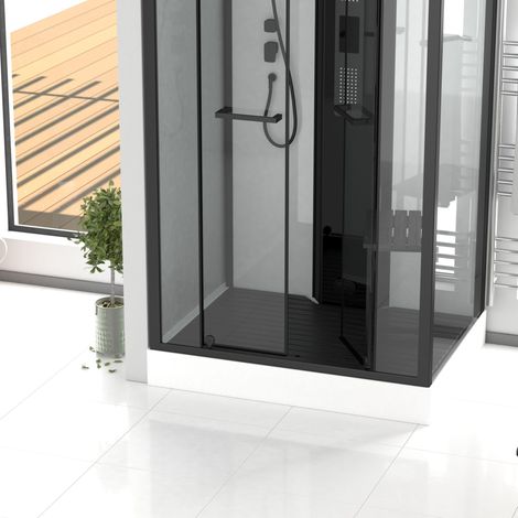 Pedana in legno composito grigio per cabina rettangolare - Dimensioni 105 x 75 x 3.2 cm