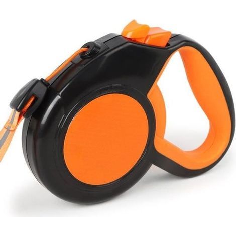 Einziehbare Hundeleine, 8 m lange, verstellbare Trainingsleine für Hunde bis 30 kg, orange (1/4)