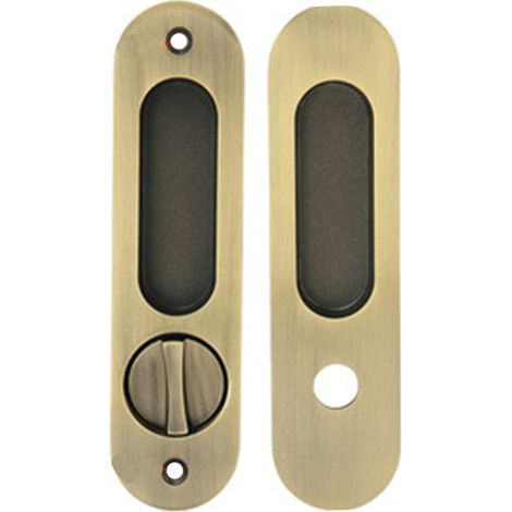 Ensemble de Poignée de Porte Coulissante Encastrée avec Serrure à Mortaise Intégrée pour Portes Intérieures (1/5)