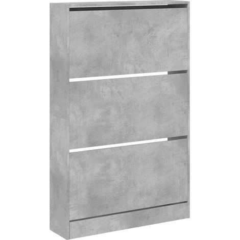 Scarpiera mobiletto portascarpe mobile per ingresso/corridoio/soggiorno 80 x 21 x 125,5 cm legno ingegnerizzato grigio 020021849