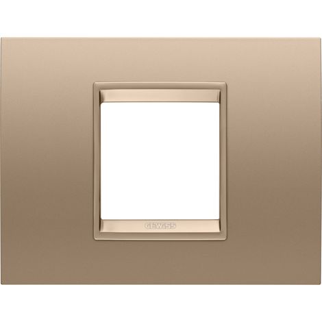 PLAQUE LUX RECT. 2P MÉTAL CUIVRE DOUX GEWISS GW16202XE