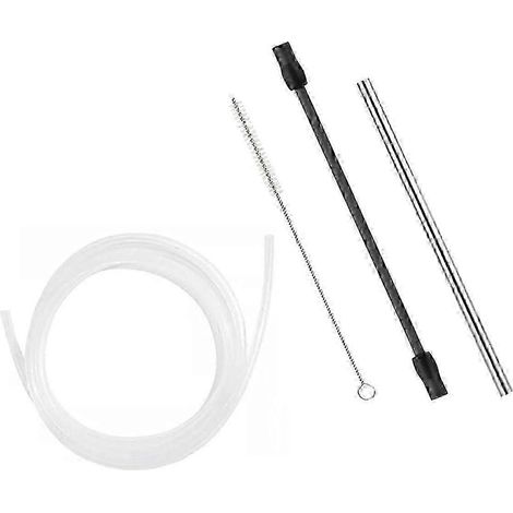 Tuyau à lait en acier inoxydable et silicone avec brosse pour machine à café Bosch Siemens - Tuyau de rechange hwy (1/5)