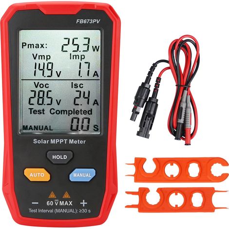 Testeur Panneau Solaire Multimètre - 800W, Compteur MPPT Intelligent, Écran LCD Ultra Clair, Dépannage Tension Circuit Ouvert (1/5)