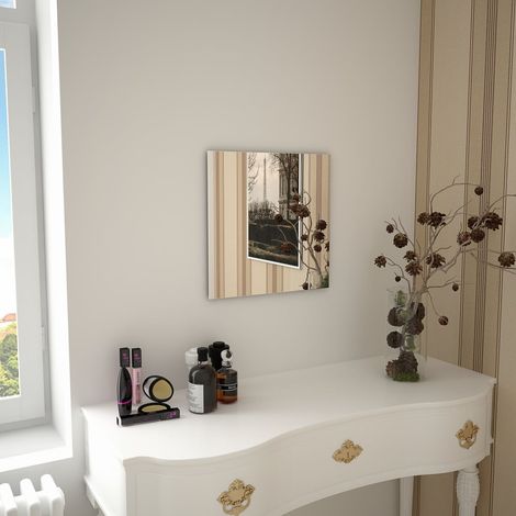 Miroir mural - Miroir pour le couloir ou la salle de bain,Design Moderne carré 40 x 40 cm Verre -69787 (1/5)