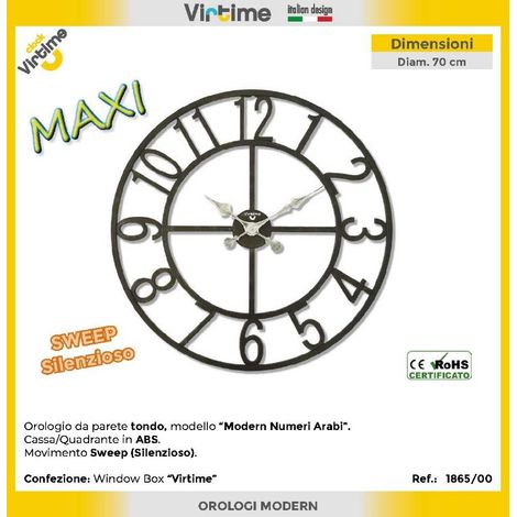 Orologio da Parete in Abs Maxi Tondo Numeri Arabi 70 cm (1/2)