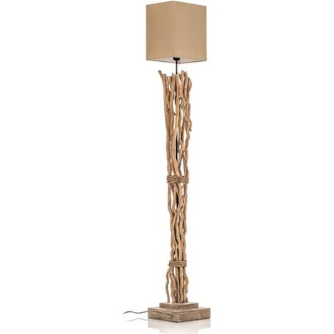 [NEUWERTIG] Euluna Stehleuchte Stehlampe Lampe Leuchte Marica Stoffschirm Und Holzelement B-Ware (1/2)