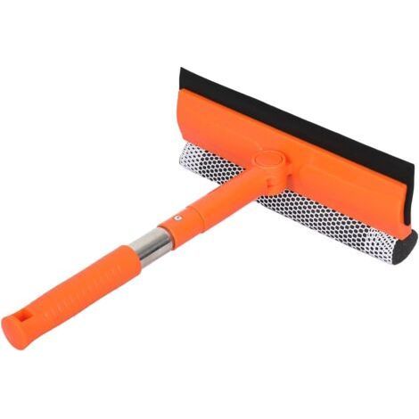 Squeegee Professional 2 in 1 Window Cleaner with Long Stainless Steel Handle, Car Window Sponge for Gas Station, Glass