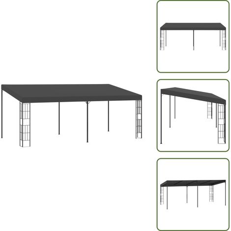 The Living Store Wand-Pavillon 3x6 m Anthrazit Stoff - Sonnenschutz (1/5)