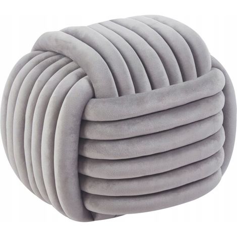 Pouf en velours gris P5-FX (1/5)