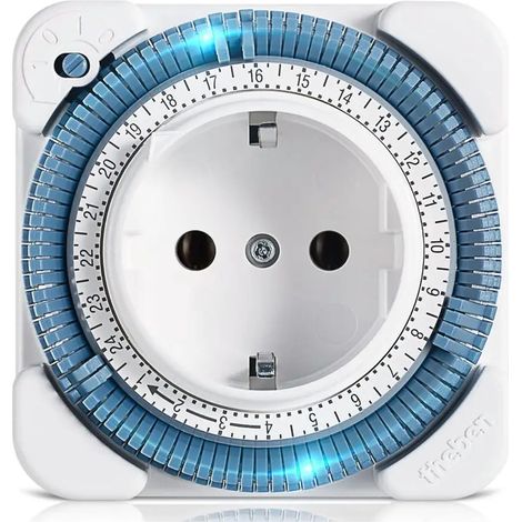 Theben-timer 26 safety-plus Interrupteur horaire analogique pour prise de courant Programme journalier et protection de contact, mécanique, 0260833