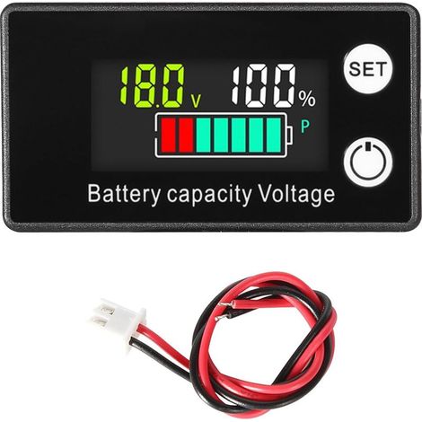 Voltmètre de Batterie CC DC 8V-100V pour Batteries au Plomb-Acide et Lithium, écran LCD 12 V 24 V 48 V -INHHUB (1/5)