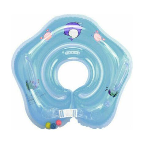 Anneau de natation pour bebe gonflable bebe nourrisson bambin bain douche cou anneau collier jouets flotteur anneau de securite aides de piscine,modele:Bleu (1/5)