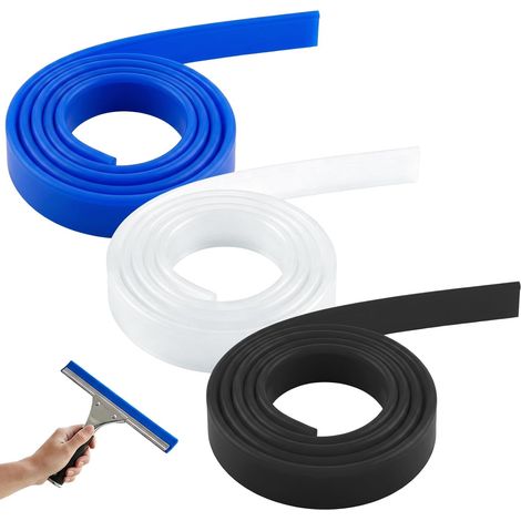3 Pièces Rechange en Caoutchouc pour Essuie,105cm Caoutchouc Raclette Vitre Lèvres Caoutchoucs de Rechange Accessoire pour Murs de Salle de Bains, Miroirs, Portes de Douche, Vitres de Voiture (1/5)