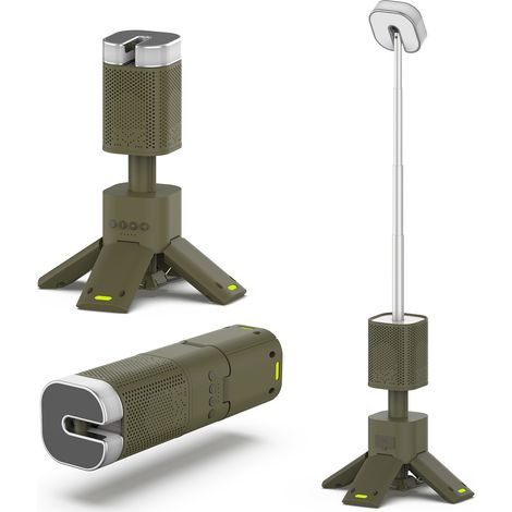 Lanterne de camping, rechargeable, 14 000 mAh, LED rétractable, avec base magnétique, Bluetooth, portable, idéale pour les urgences, le camping, la randonnée, étanche IPX5 (1/5)
