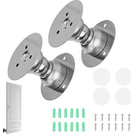 2x Fermaporta, Fermaporta potente, Fermaporta magnetico, Blocca porta, Fermaporta, Porta sbattuta, Serratura per porta, Custode porta, Per roulotte, Camper, Argento (1/5)