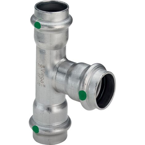 Viega Sanpress Inox T-Stück 435905 42x42x42mm, Stahl nichtrostend, SC-Contur (1/5)