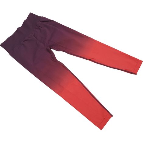 Pantalon taille haute push-up pour femme, dégradé rouge-violet, taille L. (1/5)