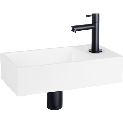 Differnz coffret de lave-mains massif droit noir mat