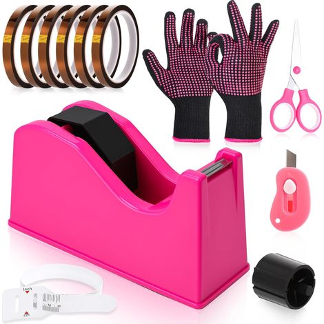Lot de 12 distributeurs de ruban adhésif thermique, distributeur de ruban adhésif, gants résistants à la chaleur avec bosses en silicone, 6 pièces de ruban thermique pour sublimation, mini (1/5)