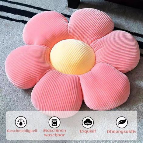 Coussin Sol - Fleurs - Peluche Courte - 40 cm - Pour Chambre Enfant - Décoration Intérieure - 1 Pièce (1/5)