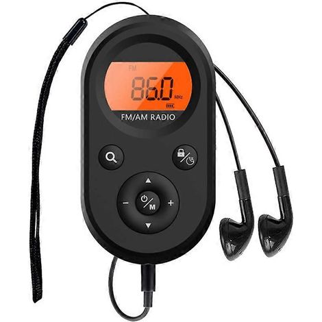 Mini radio FM/AM portable de poche 76-108 MHz, récepteur radio rechargeable avec écran LCD rétroéclairé L (1/5)