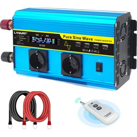 Inversor de onda sinusoidal pura, compatible con enchufes europeos, 24V-220V-4000W (1/2)