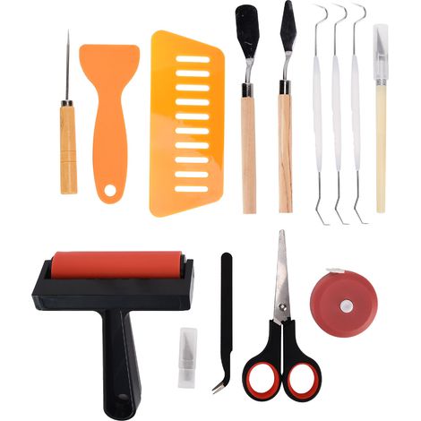 Ensemble complet d'outils de désherbage pour vinyle (19 pièces) avec boîte de rangement, idéal pour la couture, les silhouettes et le lettrage. (1/5)