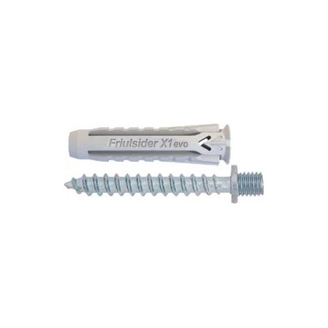 TASSELLO IN NYLON UNIVERSALE VITE DOPPIO FILETTO ZINCATA BIANCA X1 EVO- - ø mm.6x30 vite doppio filetto ø mm.6 - 100 pezzi FRIULSIDER