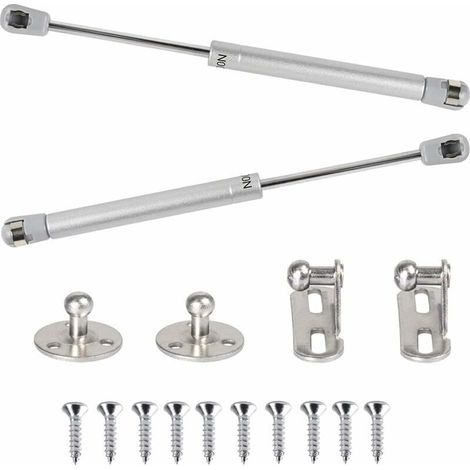 XEPHO 2pcs Ressort à Gaz 100N Vérins à Gaz Hydraulique Bras Pneumatique pour Levage Amortisseur à Gaz 90 Degres avec Vis Charnière Porte Placard pour Ouverture Douce Armoire Meuble Cuisine - 265mm