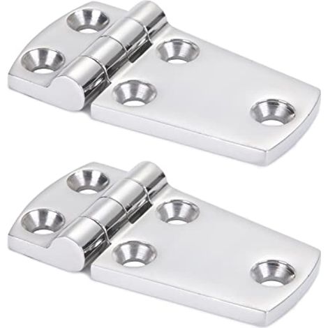 CCYKXA Hardware Door Hinge Steel Heavy Duty Steel Boat Hinge Cabinet Platform Hinge Stainless Steel Marine Garage SUS316 2pcs 38mm x 76mm (1/2)