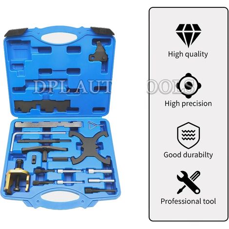 Kit d'outils de calage moteur, compatible avec les moteurs TDCi EcoBoost de 1,4 à 2,0 L, comprend un outil de verrouillage de l'arbre à cames, un outil de verrouillage du vilebrequin, design compact, (1/5)