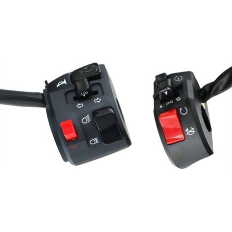 Commutateur de guidon universel 22mm – Klaxon, clignotant, antibrouillard – Démarrage moteur, interrupteur phare – Compatible motos et VTT