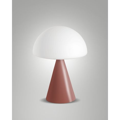 Lampada da Tavolo Blip LED 7W con Regolazione al Tocco e Tecnologia CCT 2700K-4000K, Struttura in Metallo e Vetro Soffiato, Colore Rosso - Blip