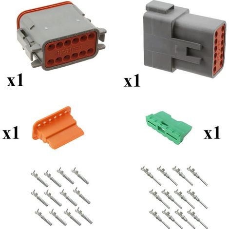 Kit connettore serie DT maschio femmina 12 vie
