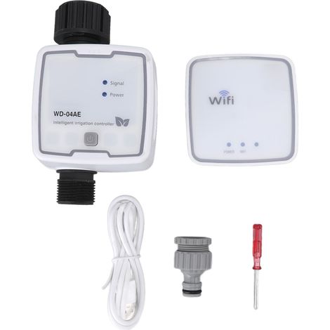 Programmeur d'arrosage connecté WiFi, commande à distance sans fil, capteur de pluie intégré, étanche IPX5, filetage G3/4, idéal jardin balcon (1/5)
