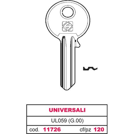 Silca CHIAVE OTTONE UL059 (G.VAB 0) UNIVERSALE 20.00 pz