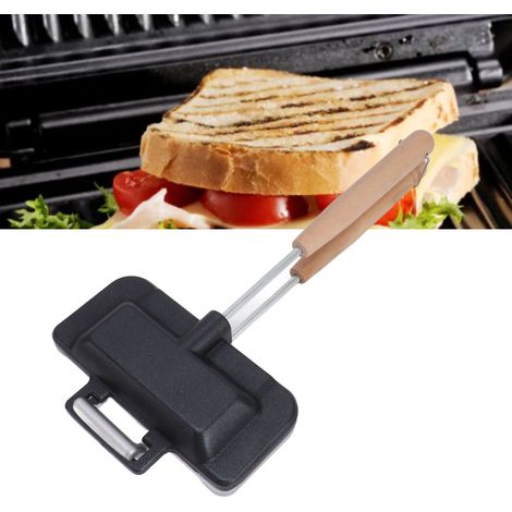 Moule à sandwich double face, poêle à gaz double face, plaque de cuisson, pain à tranche individuelle, poêle à bords scellés (1/5)