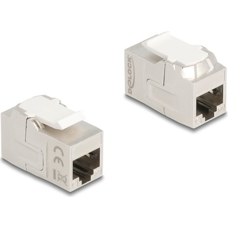 Keystone Modul Kupplung RJ45 Buchse zu RJ45 Buchse Cat.6A geschirmt Delock