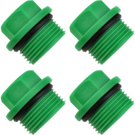 Tappo per tubo da giardino da 3/4" - Confezione da 4 - Plastica - Verde (1/5)