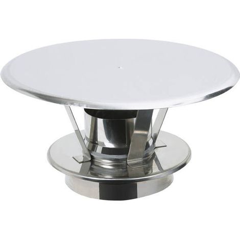 Poujoulat – Chapeau pare-pluie inox 80mm – Accessoire pour fumisterie – Non peint – Pour conduits de cheminée jusqu'à 450°C