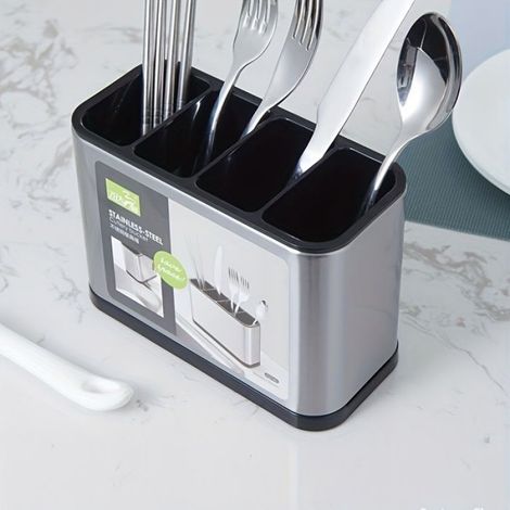 1 support de rangement pour ustensiles de cuisine à 4 compartiments, organisation et rangement de la cuisine (1/3)