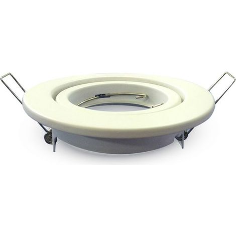 V-TAC Runder LED-Einbaustrahlerhalter GU10 und GU5.3 (MR16) Farbe Weiß Einstellbar