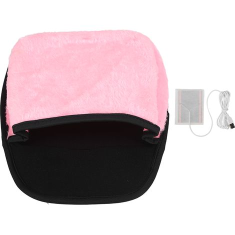 Tapis de souris USB chauffant, réchauffe-mains spacieux pour ordinateur, accessoire de bureau pour hommes et femmes, rose (1/5)