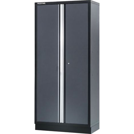 FEISTOS Werkstatteinrichtung  Flügeltür Hochschrank Apollo Solo 1  Grau/Schwarz  46x92x200 cm