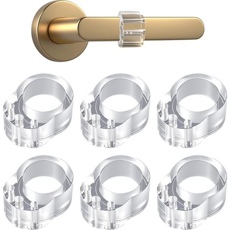Pare-chocs de poignée de porte en 6 pièces, protection murale en PVC flexible de 17 mm, tampon d'arrêt de porte invisible transparent pour éviter d'endommager les meubles muraux (1/5)